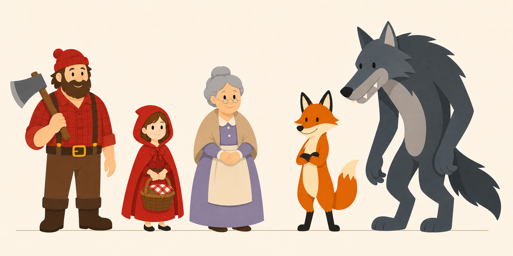 Chaperon Rouge et personnages des contes