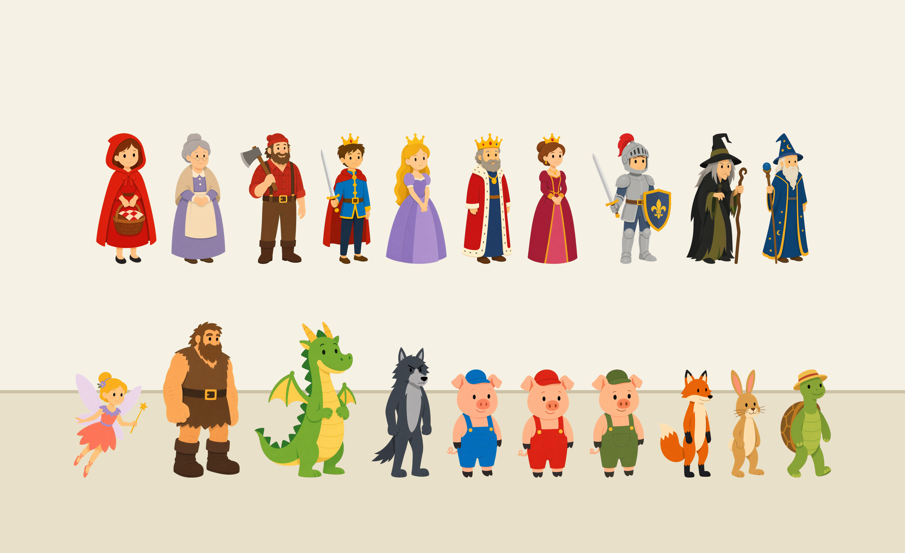 Planche de personnages – Corpus Contes et Fables