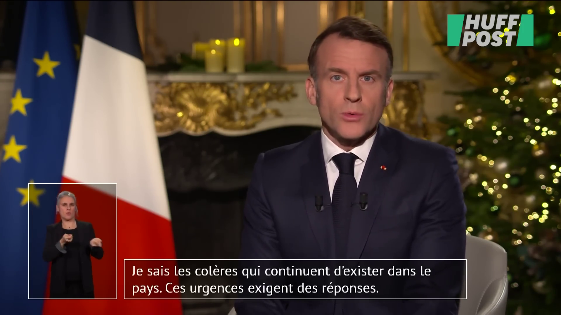 Emmanuel Macron, vœux télévisés avec sous-titres et interprète LSF